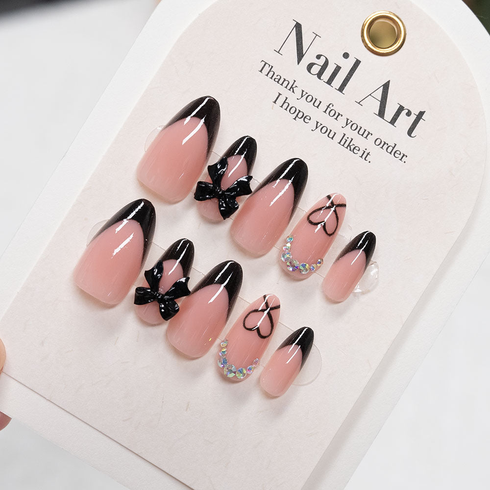 Glamourös Press-On Nagelkunst Set