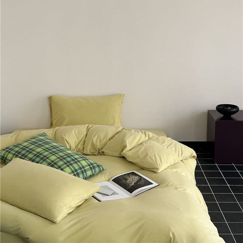 Minimalistisches Makosatin-Bettwäscheset mit extra-weicher Oberfläche und pflegeleichter Webung