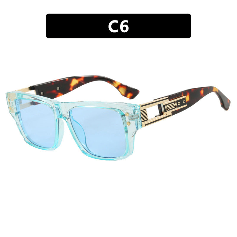 Damen modische quadratische Sonnenbrille mit eleganter goldener Zierstruktur Karnz