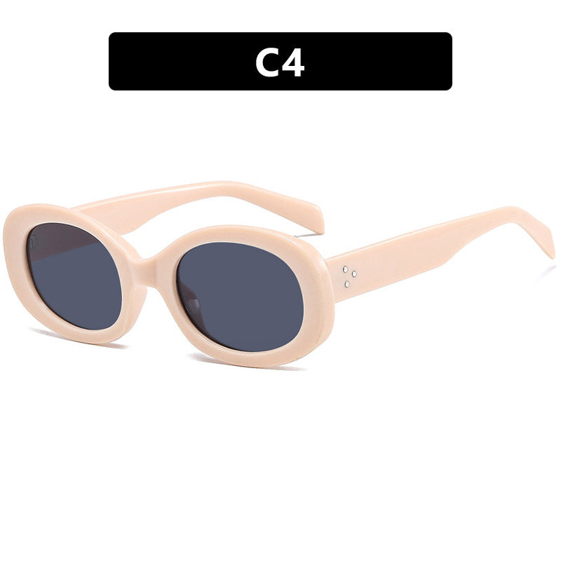 Damen modische Sonnenbrille im eleganten Ovaldesign mit robustem Rahmen Karnz