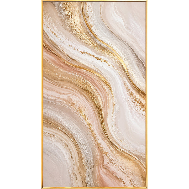 Elegante goldene Marmor gerahmte Leinwand Wandkunst