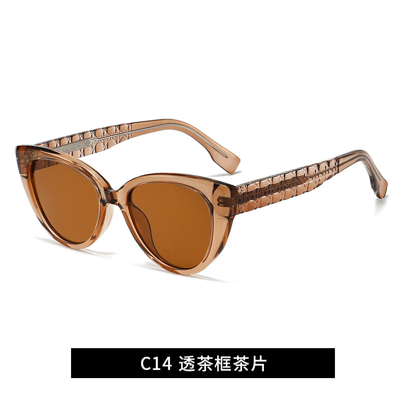 Damen Cat-Eye Sonnenbrille mit dekorativem Steg Karnz