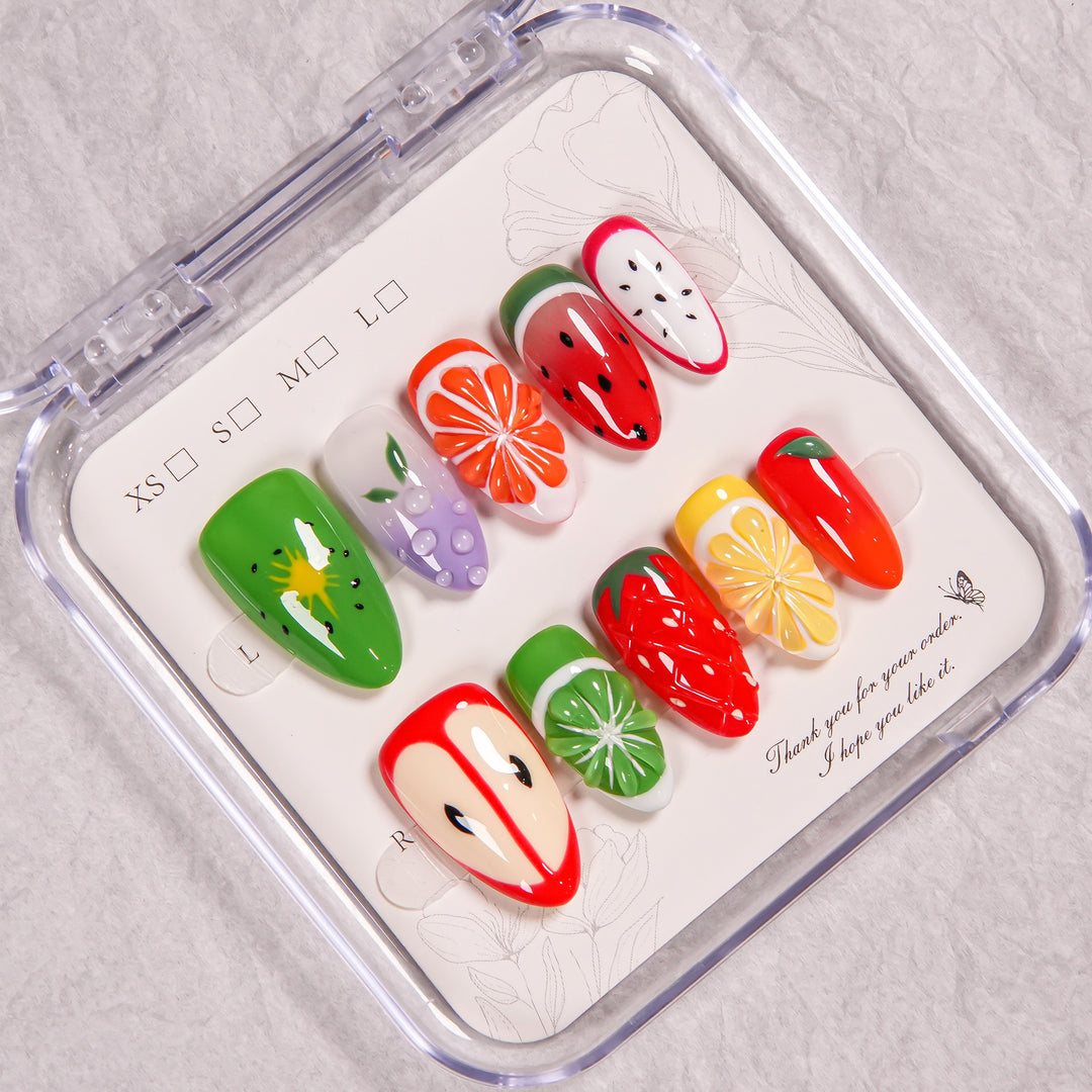 Frucht-Themen Press-On Nagel Set