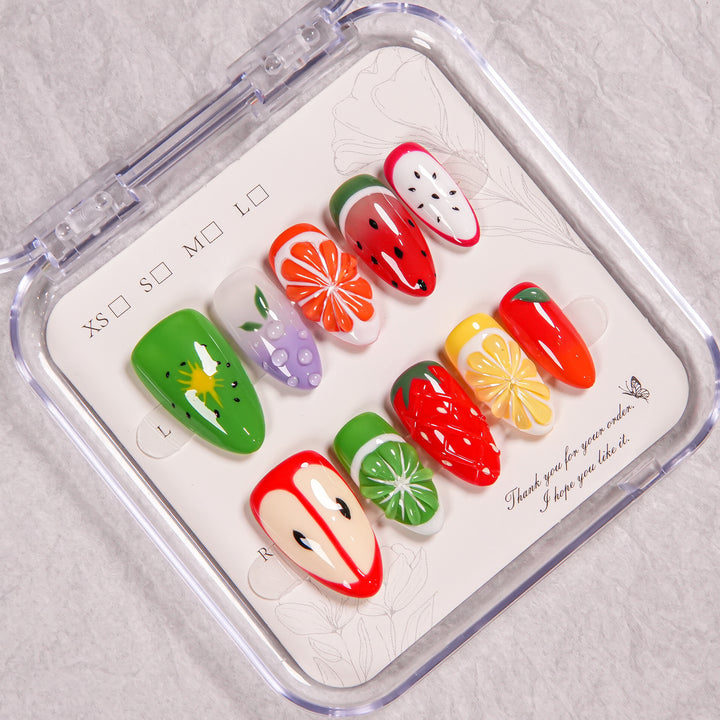 Frucht-Themen Press-On Nagel Set