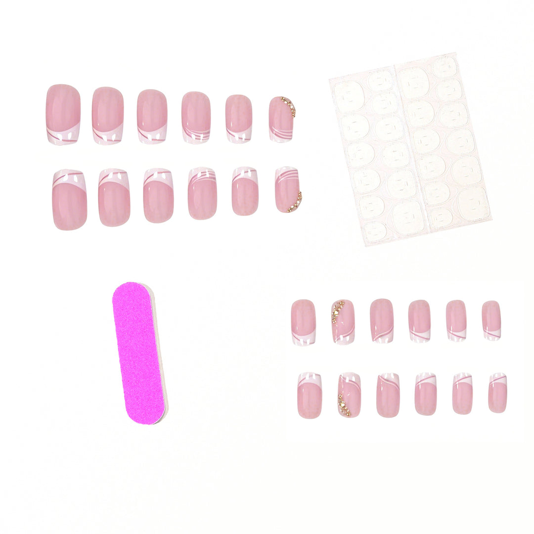Elegante französische Spitzen-Gel-Nagelerweiterungen Karnz