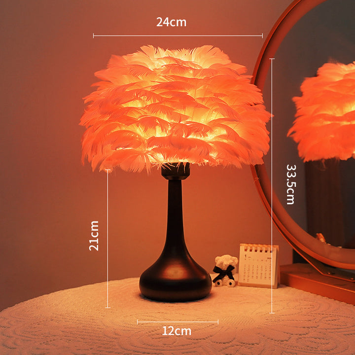 Federstil beleuchtete Tischlampe