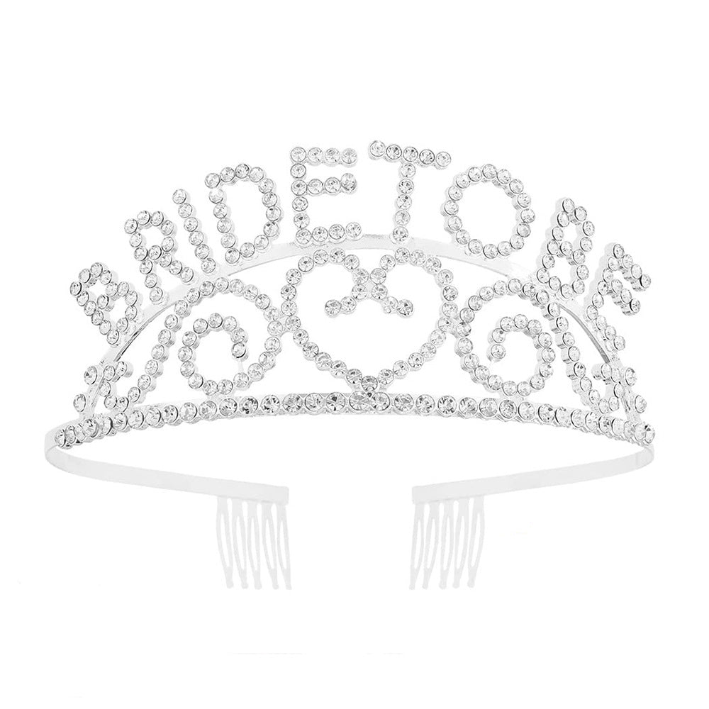 Damen Glitzernde Tiara mit Herzmotiven Karnz