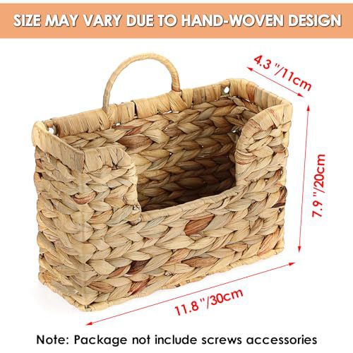 Wandregal Aus Naturbelassenem Holz mit Rattan-Einsätze Karnz