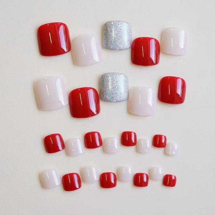 Elegantes Press-On Fußnagel Kunst Set Karnz
