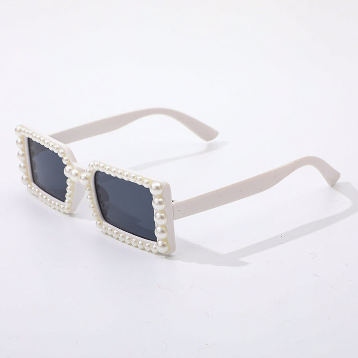 Damen Stylische Sonnenbrille mit Perlenverzierung Karnz