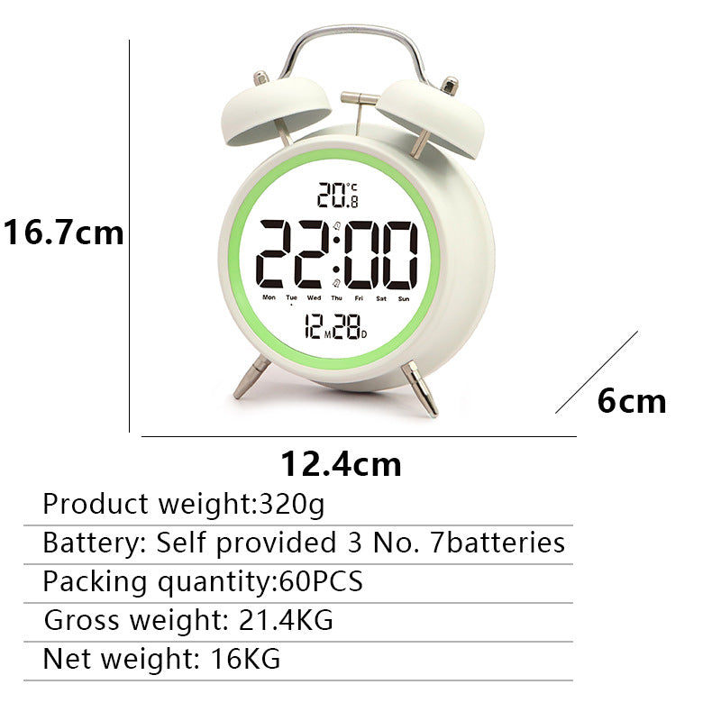Digitaler Wecker mit Großen Led-Ziffern und Temperatursensor Karnz