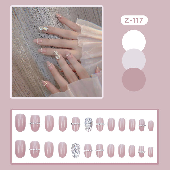 Glamouröse Strass-geprägte Press-On Nagelset Karnz
