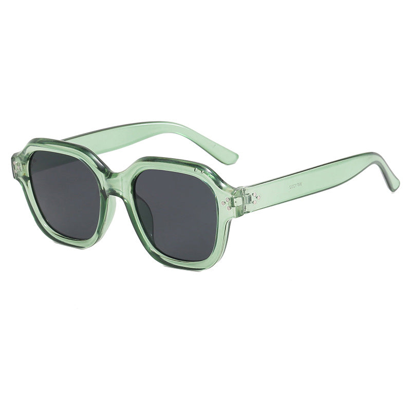 Damen modische quadratische Sonnenbrille mit verspiegelten Gläsern Karnz