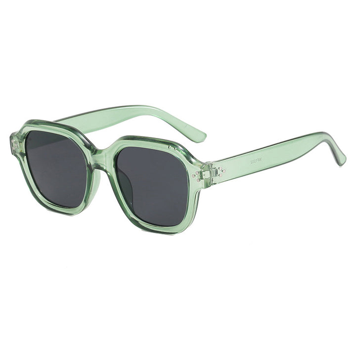 Damen modische quadratische Sonnenbrille mit verspiegelten Gläsern Karnz