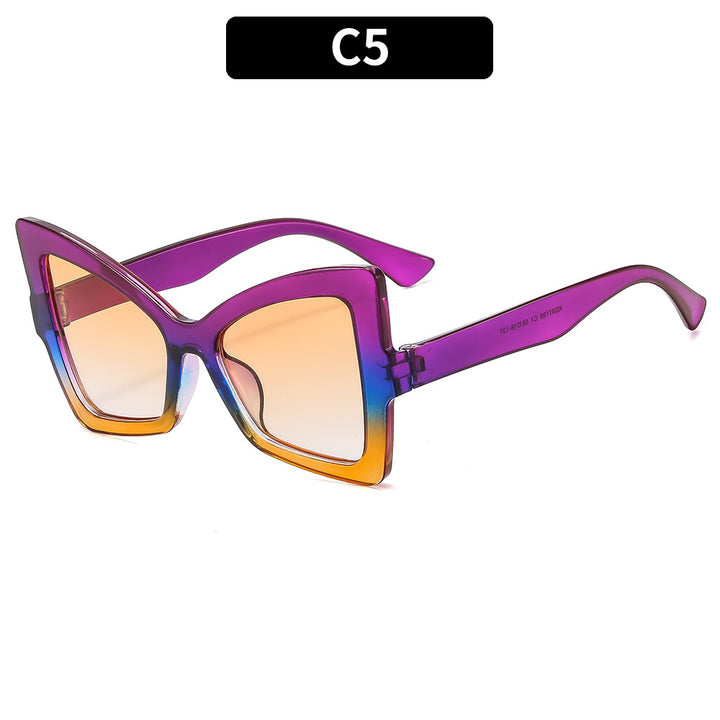 Fette geometrische übergroße Sonnenbrille