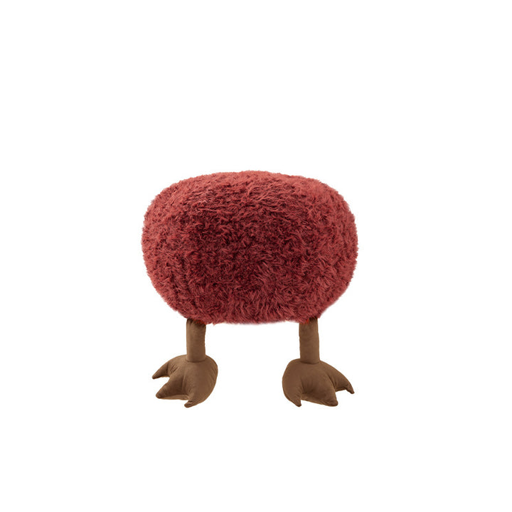 Kuscheliger Kinder-Hocker Sitzpouf mit Plüschbezug und dekorativen Tierfüßen
