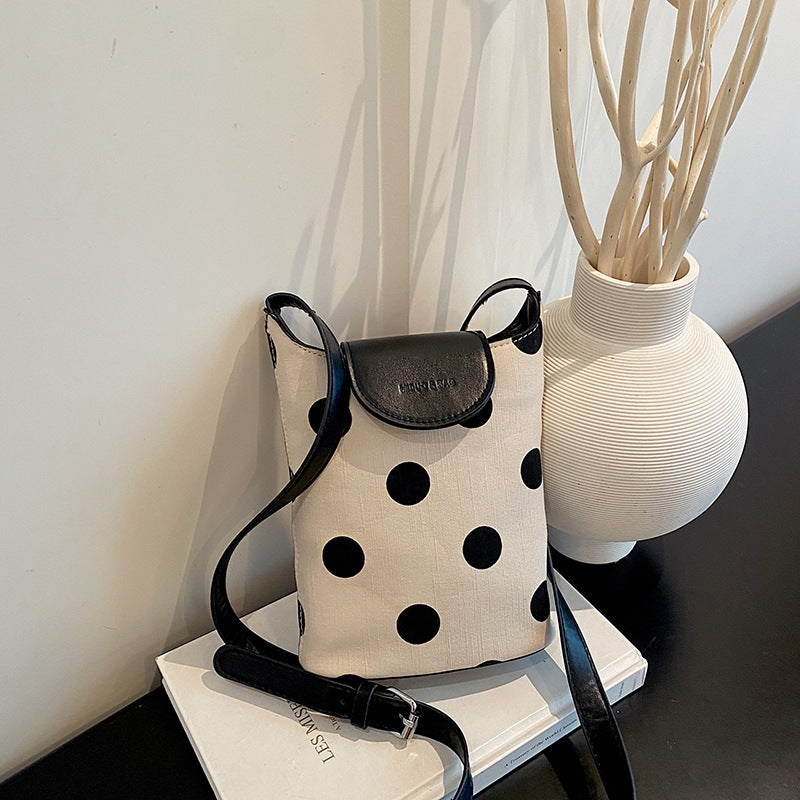 WoStylish Gepunktete Mini Umhängetasche Karnz