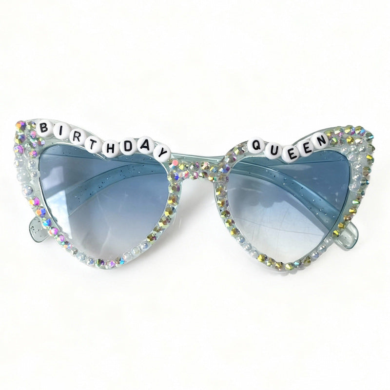 Rhinestone-besetzte Geburtstagsthema-Sonnenbrille Karnz