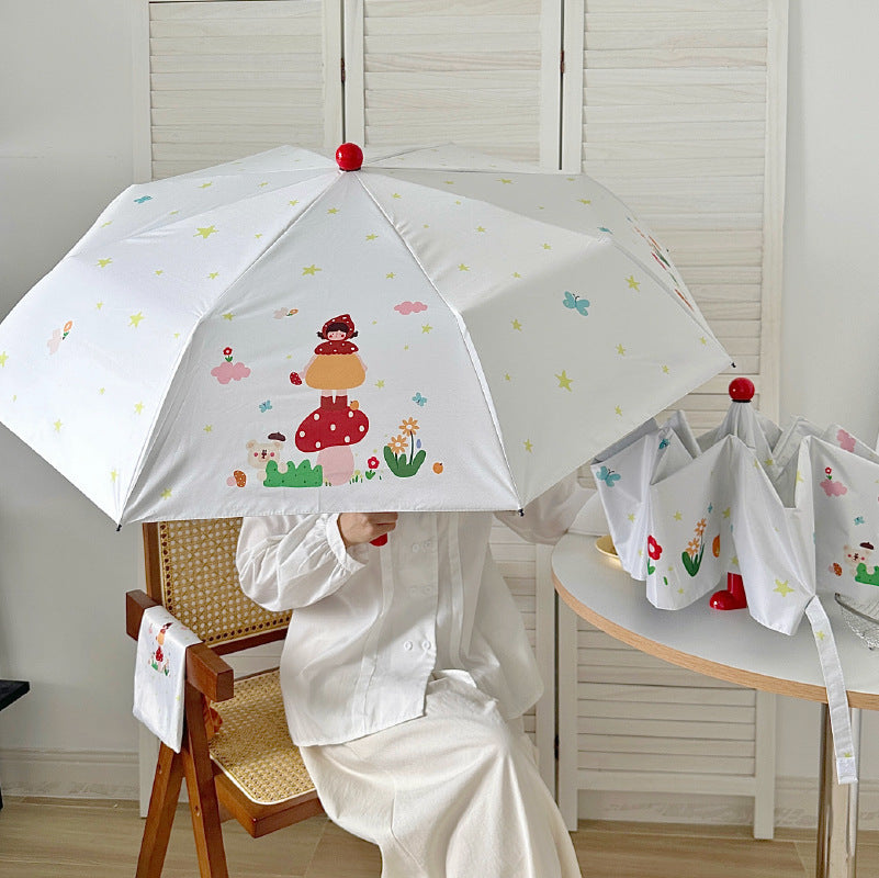 Damen Faltbarer Regenschirm mit verspieltem Design Karnz