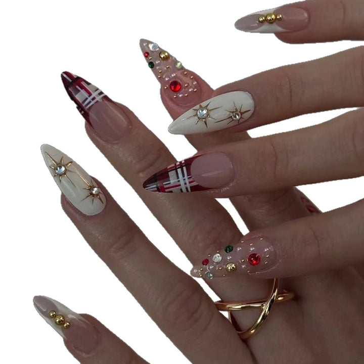 Künstlerisches Stiletto Press-On Nagel Set Karnz