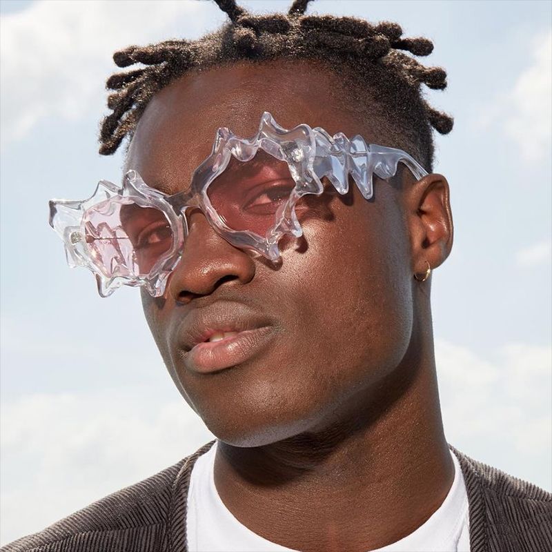Damen außergewöhnliche Fashion-Sonnenbrille im kreativen Design Karnz