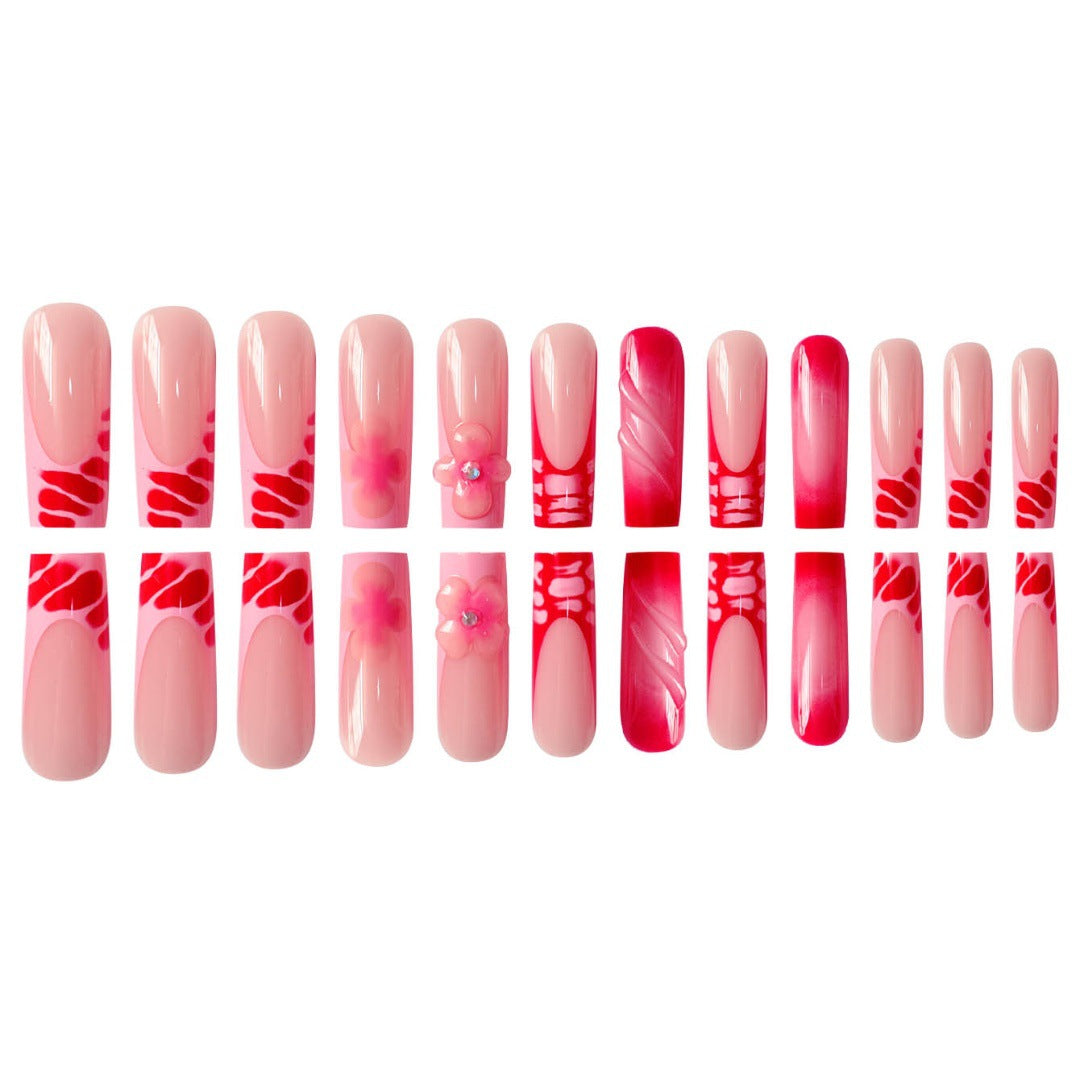 Glamorous Floral Press-On Nails Set Karnz