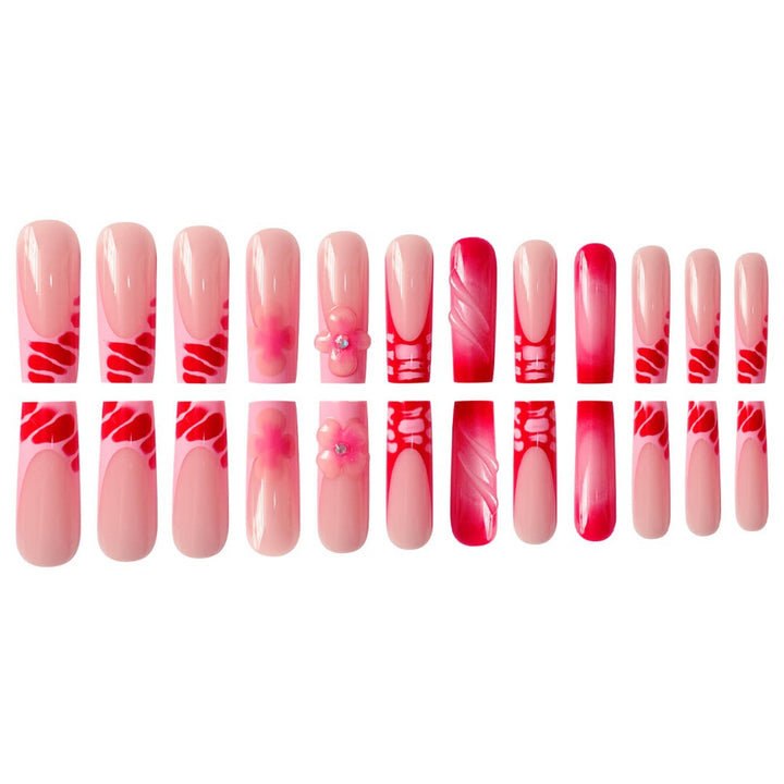 Glamorous Floral Press-On Nails Set Karnz