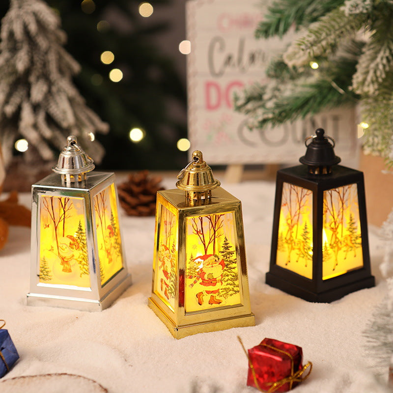 Dekorative Weihnachtslaterne mit Wintermotiven Karnz