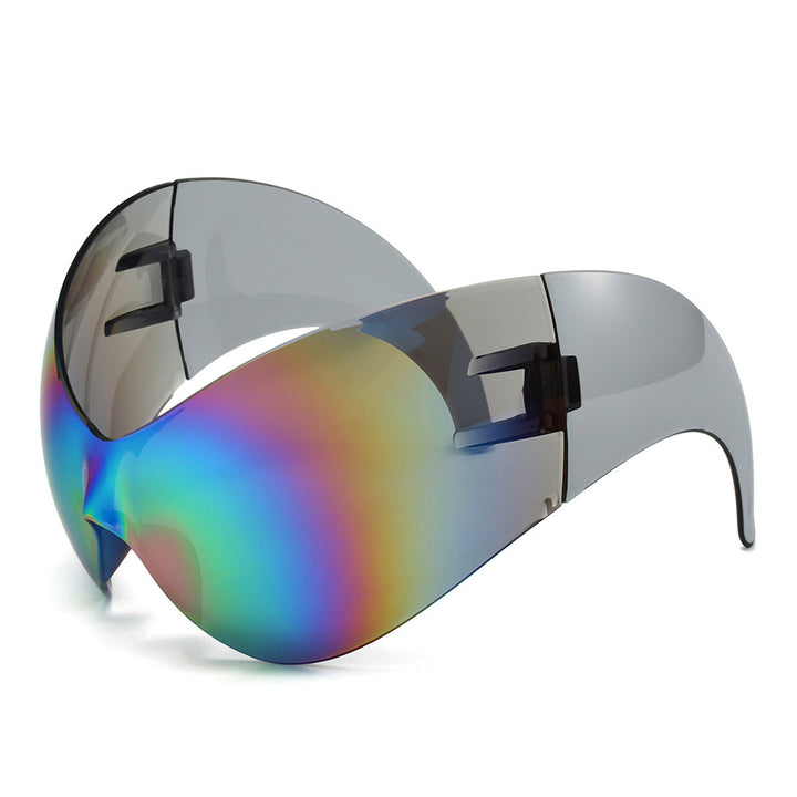 Oversized futuristische Schild Sonnenbrille Karnz