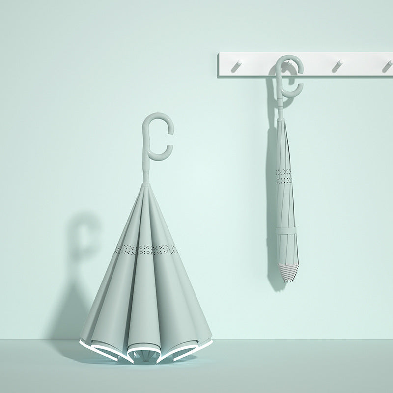 Damen innovativer Mini-Faltschirm mit ergonomischem Handgriff Karnz