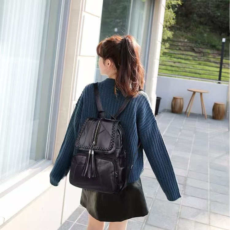Frauen Elegante Leder Rucksack Karnz