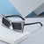 Damen geometrische Sonnenbrille mit glitzernden Elementen Karnz