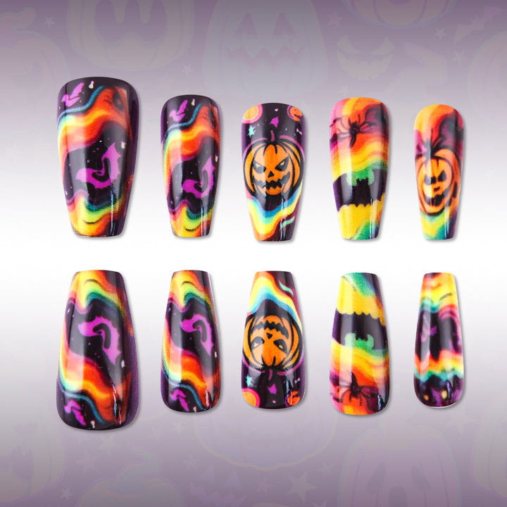 Kreative Halloween-Themen Press-On Nägel Karnz