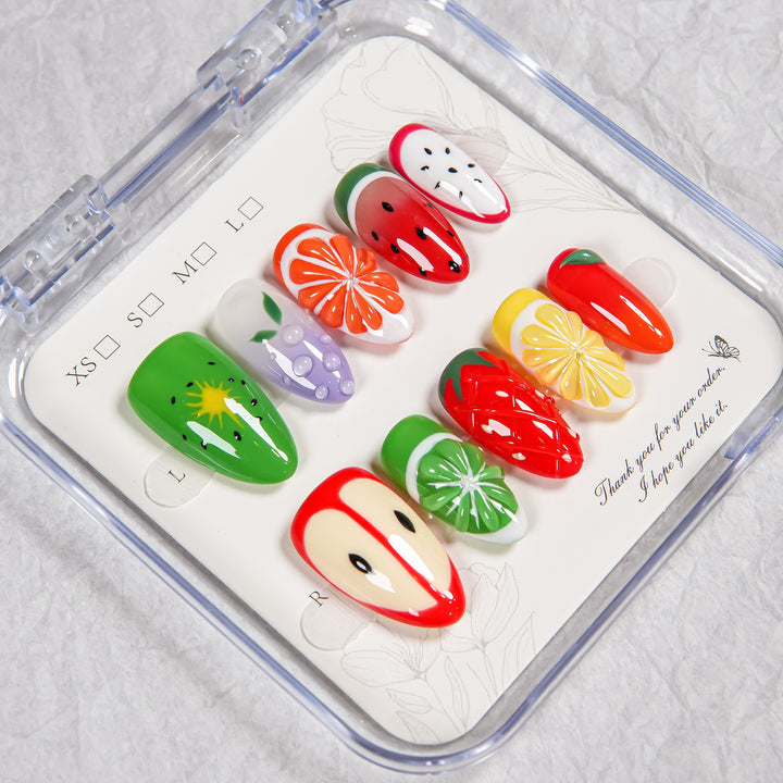 Frucht-Themen Press-On Nagel Set