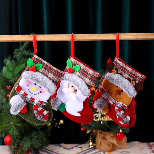 Weihnachtlicher Stoffsocken Karnz