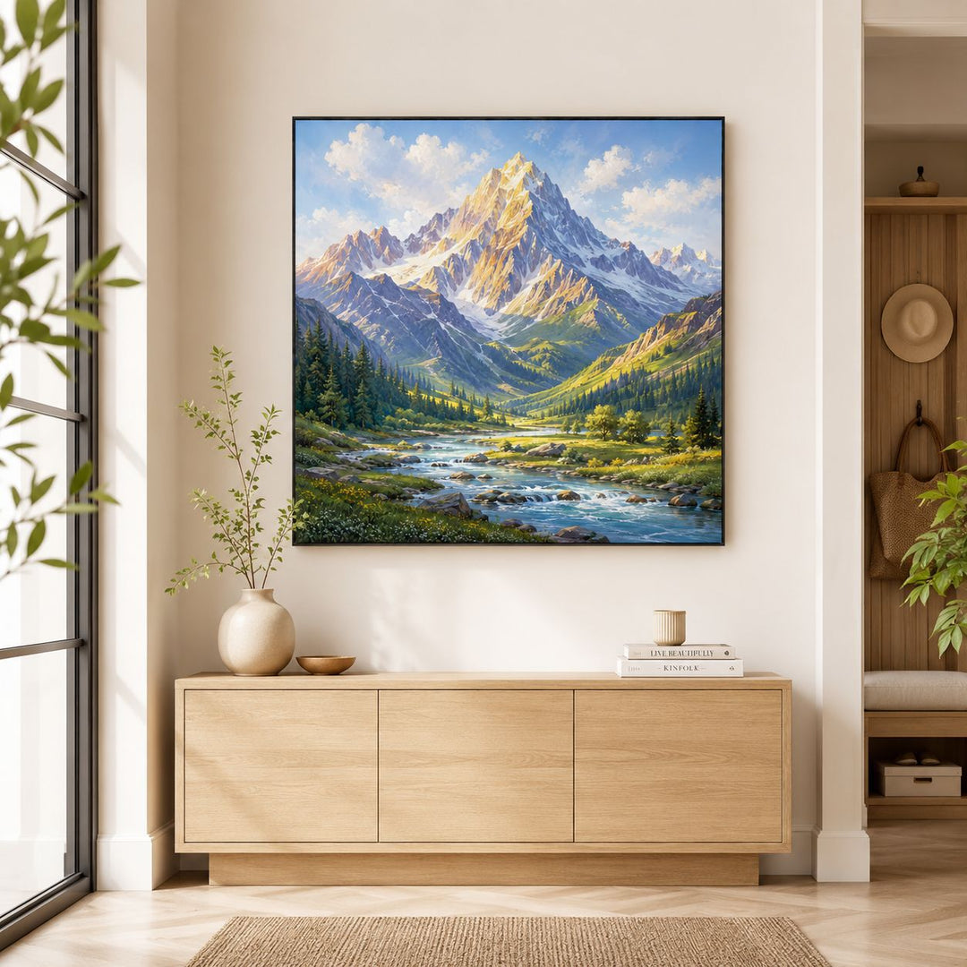 Gerahmte Berglandschaft Leinwandkunst