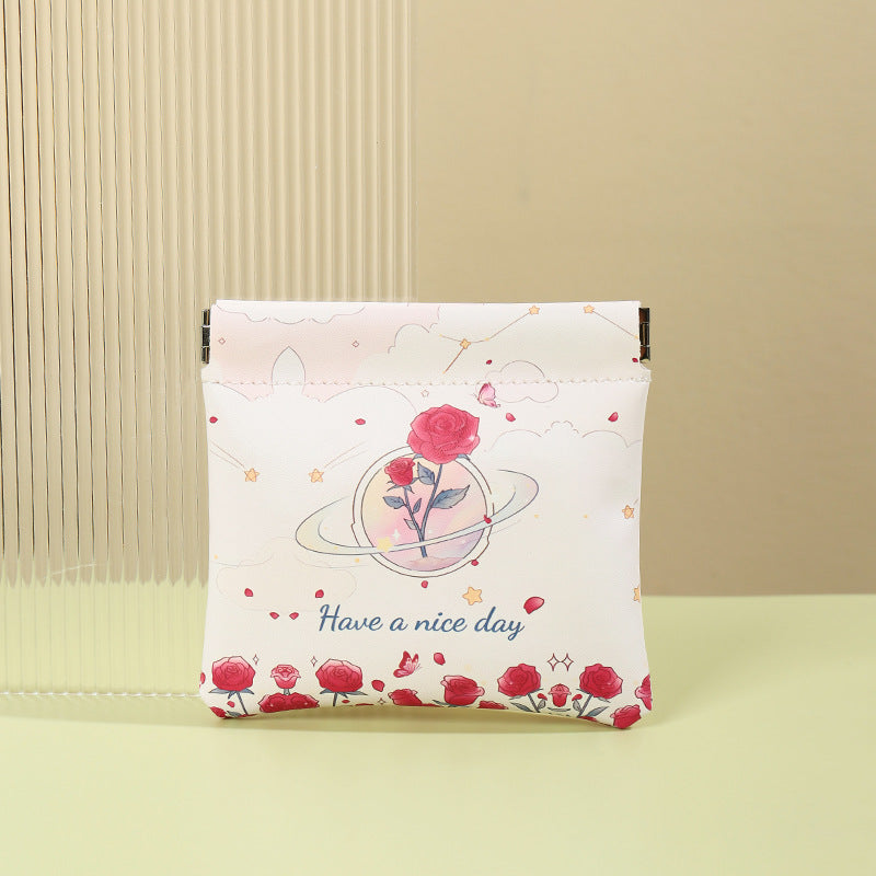 Künstlerische Blumenmuster Münztasche