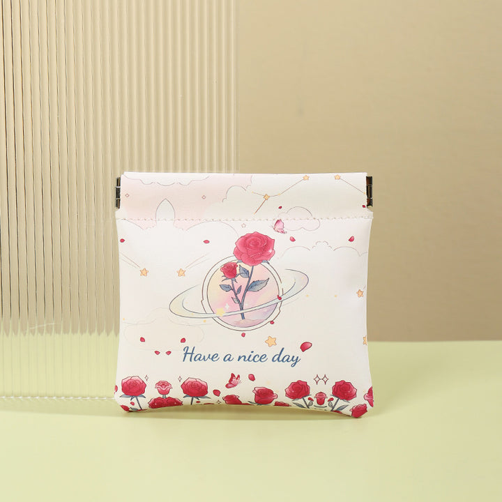 Künstlerische Blumenmuster Münztasche