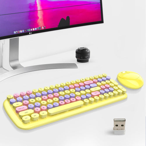 Retro-Stil Kabelloses Tastatur- und Maus-Set Karnz