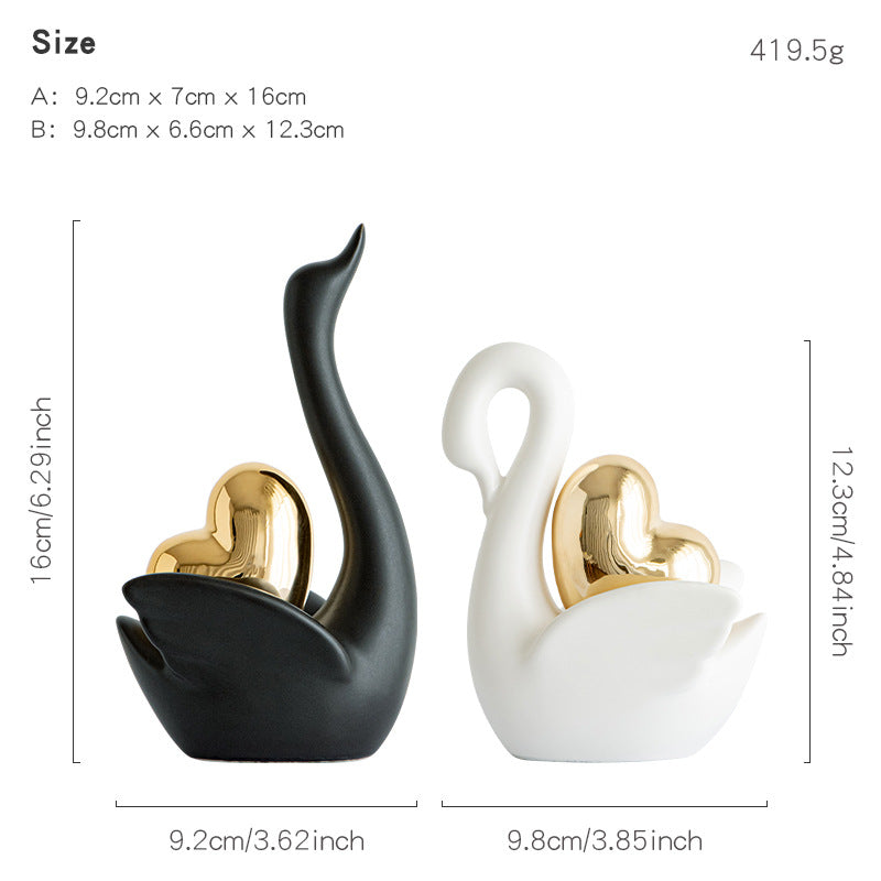 Elegante und romantische Schwäne Dekorationsfigur Karnz