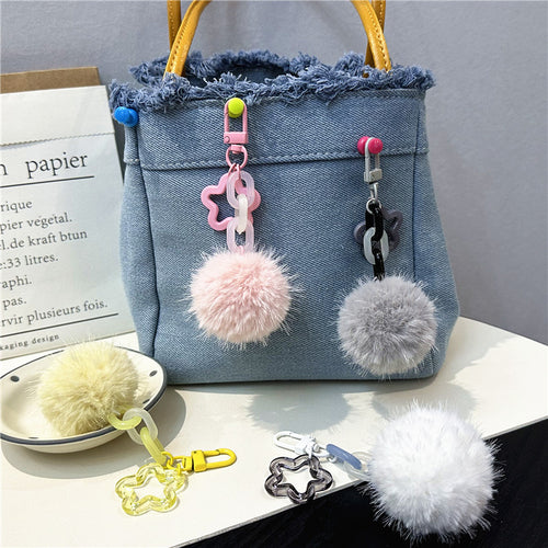 Niedlicher Flauschiger Pom-Pom Schlüsselanhänger Karnz
