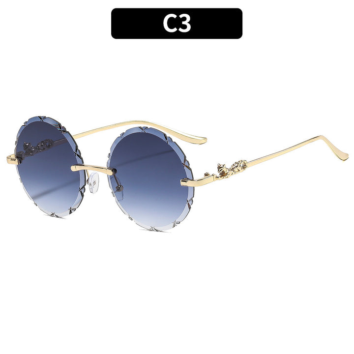 Vintage-inspirierte runde Blumen-Sonnenbrille