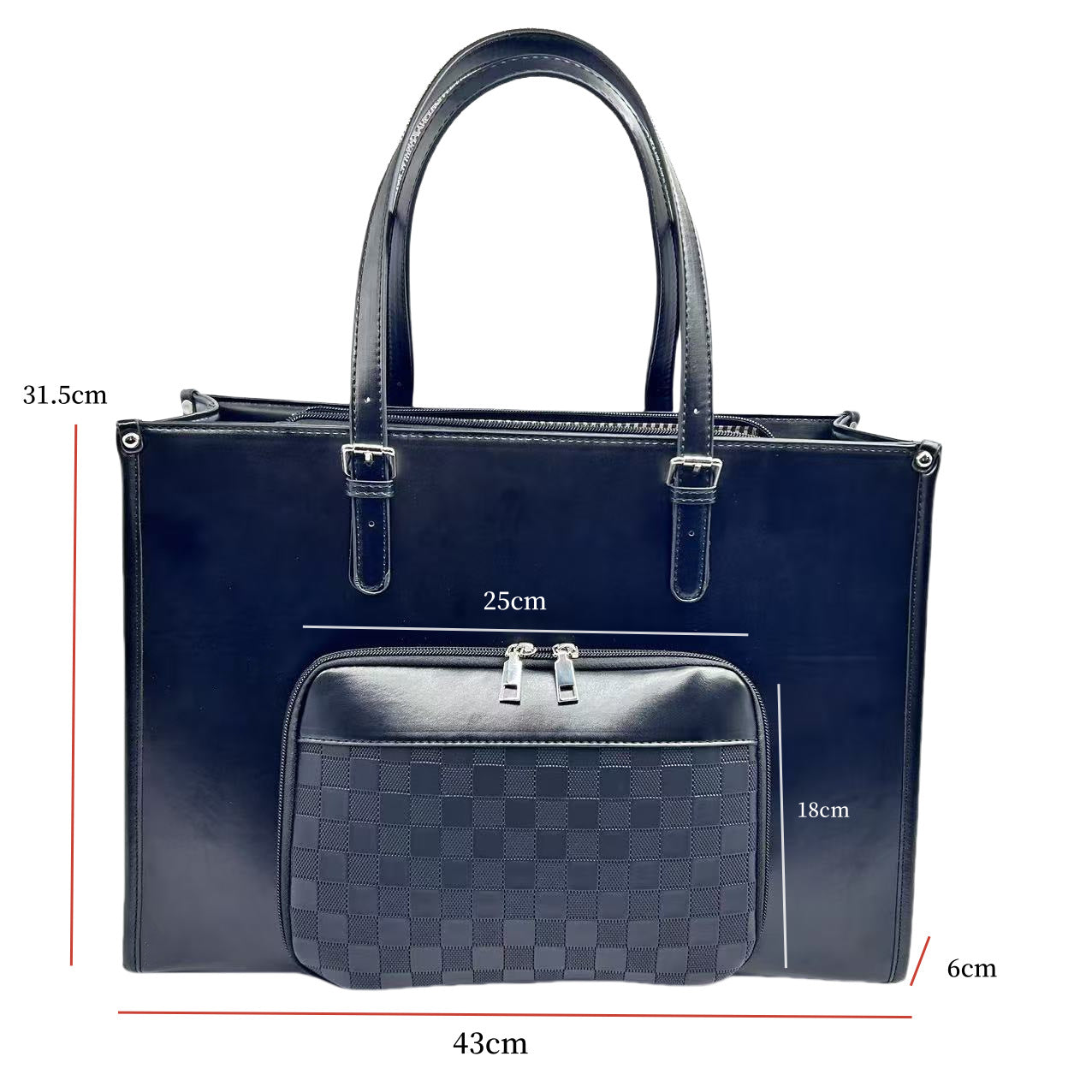 Damen Elegante Handtasche aus hochwertigem Kunstleder mit mehrfachen Fächern Karnz