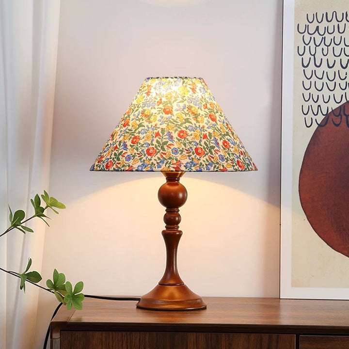 Zeitgenössische Blumendekorierte Tischlampe