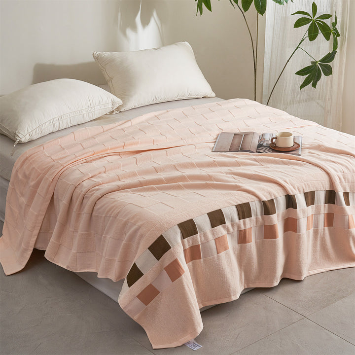 Oversized Texturiertes Baumwoll-Wurfdecke