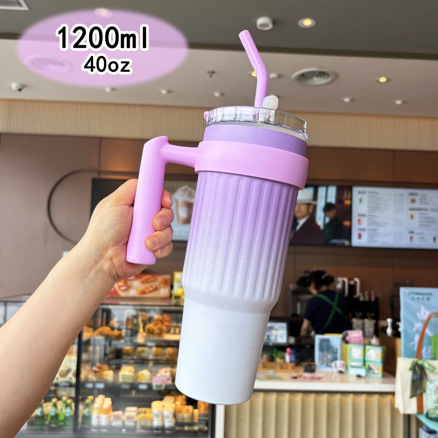 Damen Multifunktionale Getränkeflasche mit praktischem Tragegriff Karnz