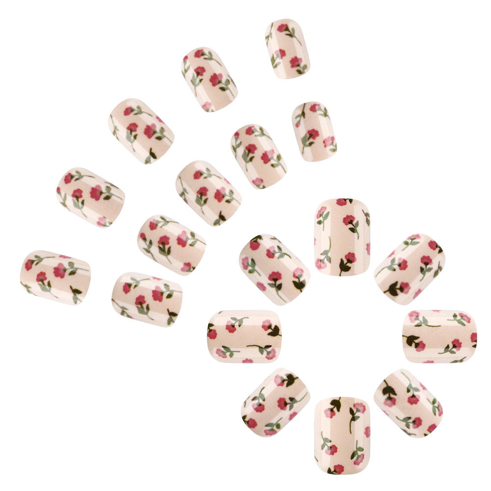 Floral Print Press-On Nail Art Karnz