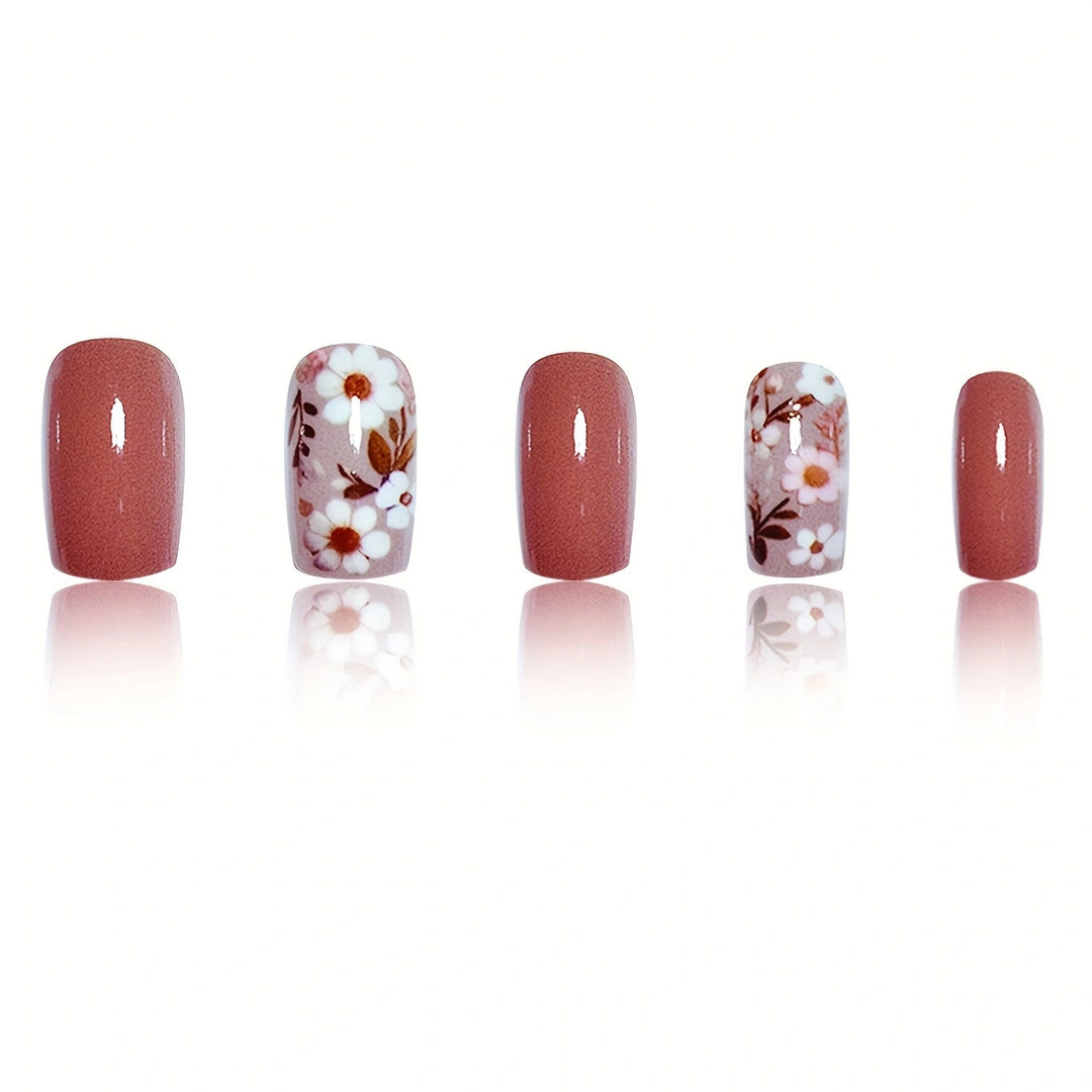 Florales Acryl-Nageldesign Karnz