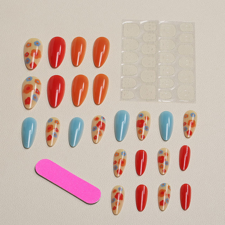Bunte Blumen Nagelkunst