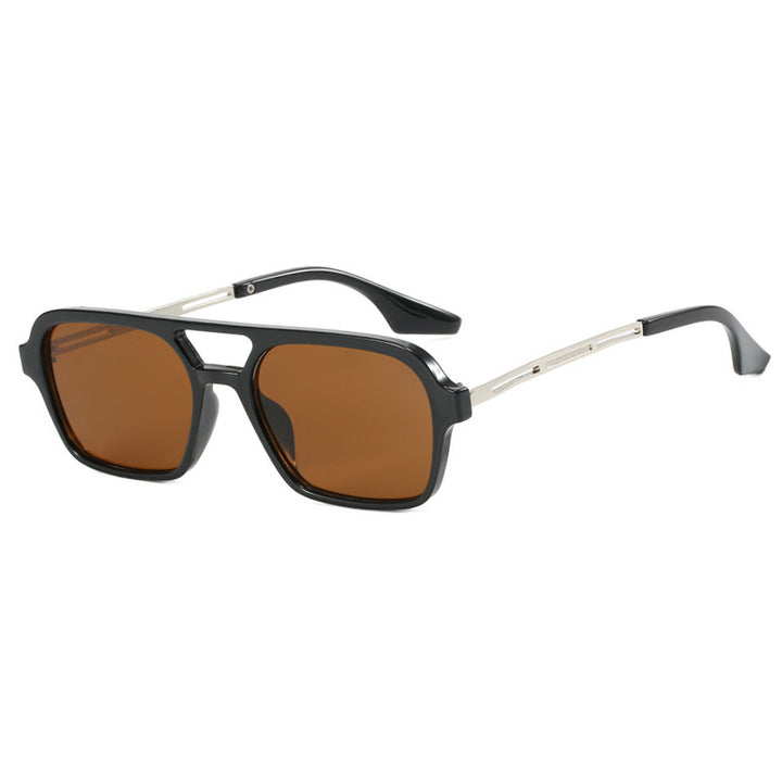Damen auffällige quadratische Sonnenbrille mit transparentem Rahmen Karnz